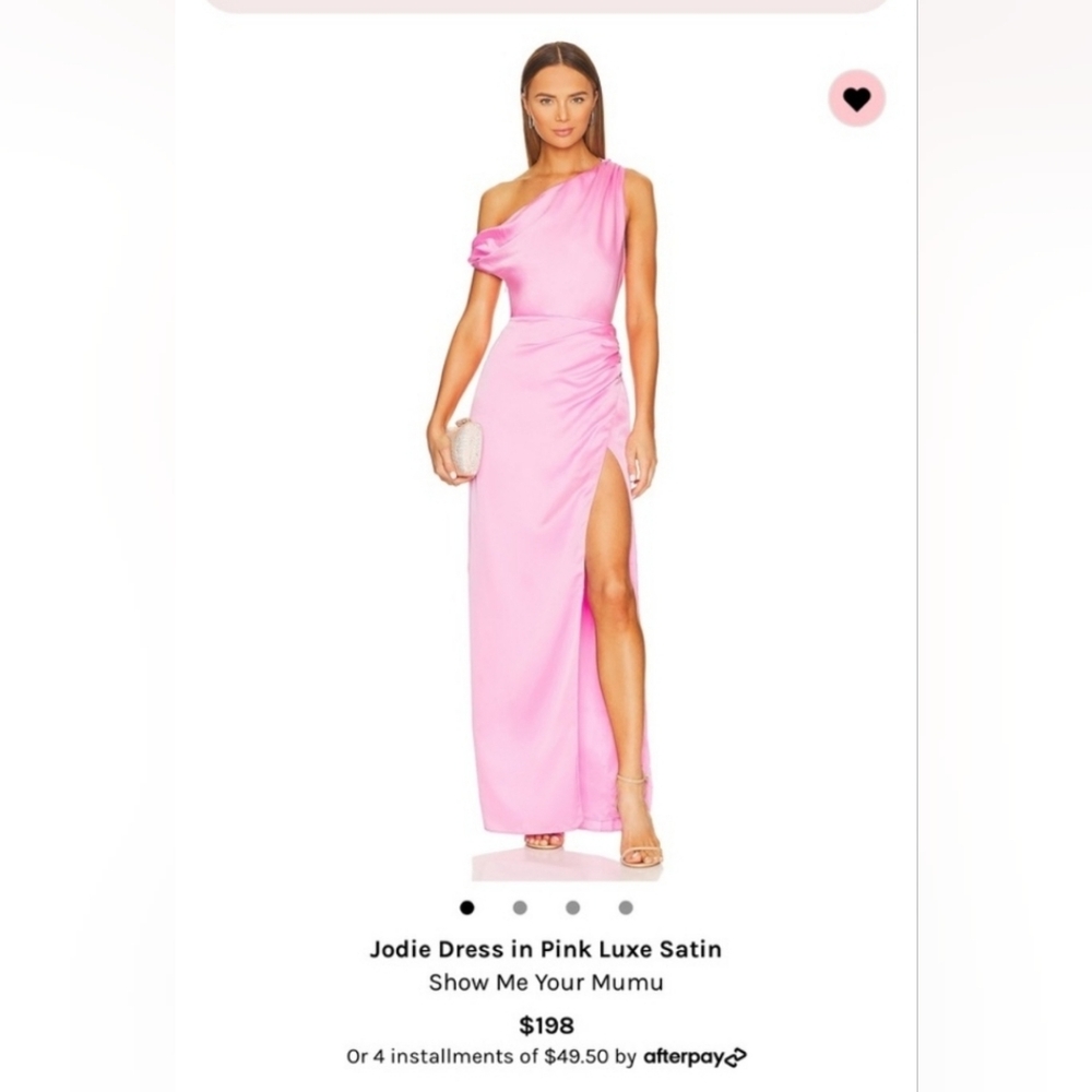 NWT Show Me Your MuMu Jodie Dress in pink luxe satin Size small